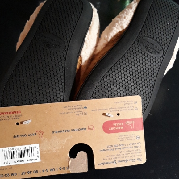 New Dearfoams Brown Slippers Size 6 - Picture 2 of 10